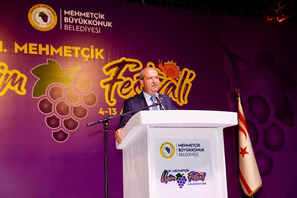 Cumhurbaşkanı Ersin Tatar, 61. Üzüm Festivali’nde konuştu