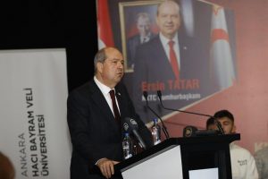 Cumhurbaşkanı Tatar, Ankara’da “Doğu Akdeniz Jeopolitiği ve KKTC” konulu konferans verdi