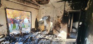 Çatalköy’de bir evin ambarında çıkan yangın zarara neden oldu