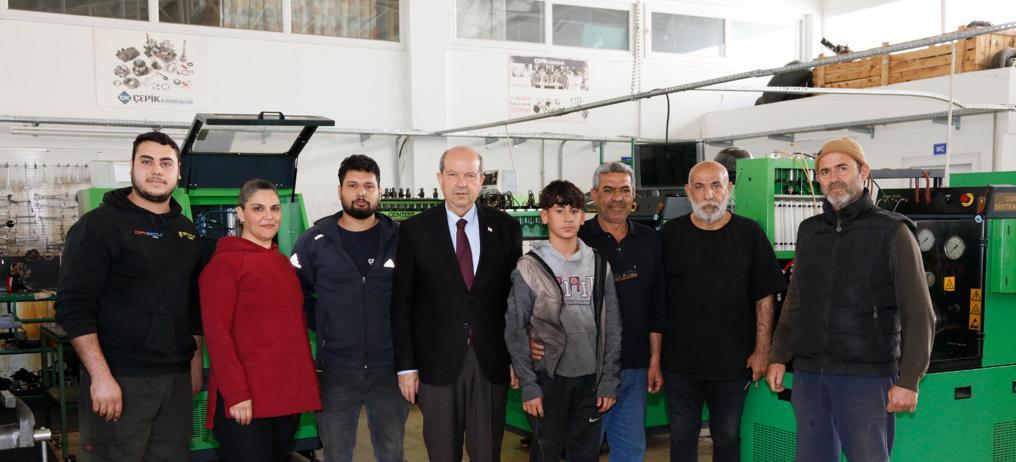 Cumhurbaşkanı Tatar, Lefkoşa Organize Sanayi Bölgesi’ni ziyaret etti
