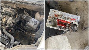 Lefkoşa’da araç yangını…