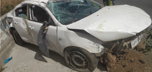 Lefkoşa-Girne yolunda trafik kazası…Araç takla attı