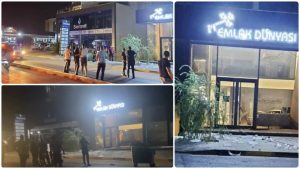 Küçük Kaymaklı’da faaliyet gösteren ‘Emlak Dünyası’ adlı iş yerinde patlama meydana geldi