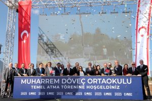 “Bir Okul da Sen Yap Projesi” kapsamında İskele’de inşa edilecek Muharrem Döveç Ortaokulu’nun temeli atıldı