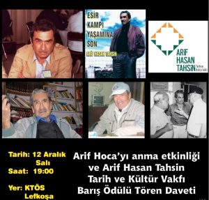 Gazeteci Arif Hasan Tahsin anılacak… Anma etkinliğinde “Barış Ödülleri” verilecek – BRTK