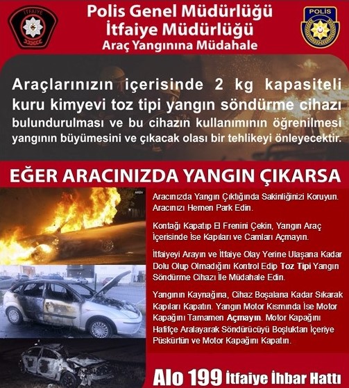 İtfaiye Müdürlüğü araç yangınlarına karşı tavsiyelerde bulundu – BRTK