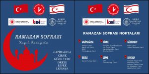 Türkiye’nin Lefkoşa Büyükelçiliği tarafından ramazan boyunca 18 noktada, günde 7300 kişilik iftar verilecek