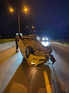 Yonca kavşağı Ercan anayolunda kaza…