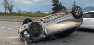 Demirhan’da takla atan aracın sürücüsü yaralandı