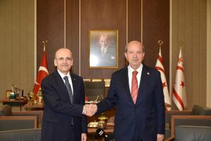 Cumhurbaşkanı Tatar, Mehmet Şimşek’i kabul etti