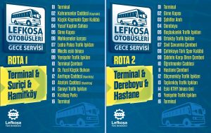 Lefkoşa otobüsleri gece servisi 1 Temmuz’da hizmet vermeye başlıyor