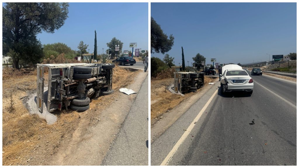 Esentepe’de salon araç ile kamyon çarpıştı… Kaza sonucu yaralanan olmadı