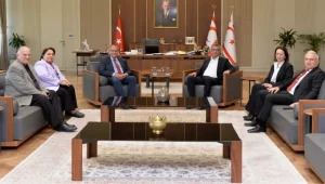 Cumhurbaşkanı Erhürman, Yayın Yüksek Kurulu yönetimini kabul etti