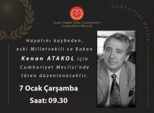 Kenan Atakol için yarın Cumhuriyet Meclisi’nde tören düzenlenecek