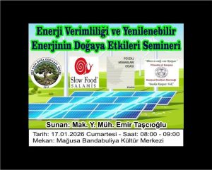 Enerji verimliliği ve yenilenebilir enerji konularıyla ilgili seminer düzenlenecek